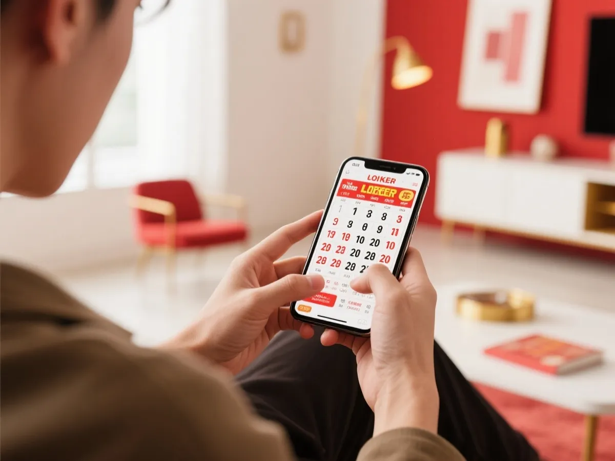 使用手機進行大樂透對獎查詢示意圖